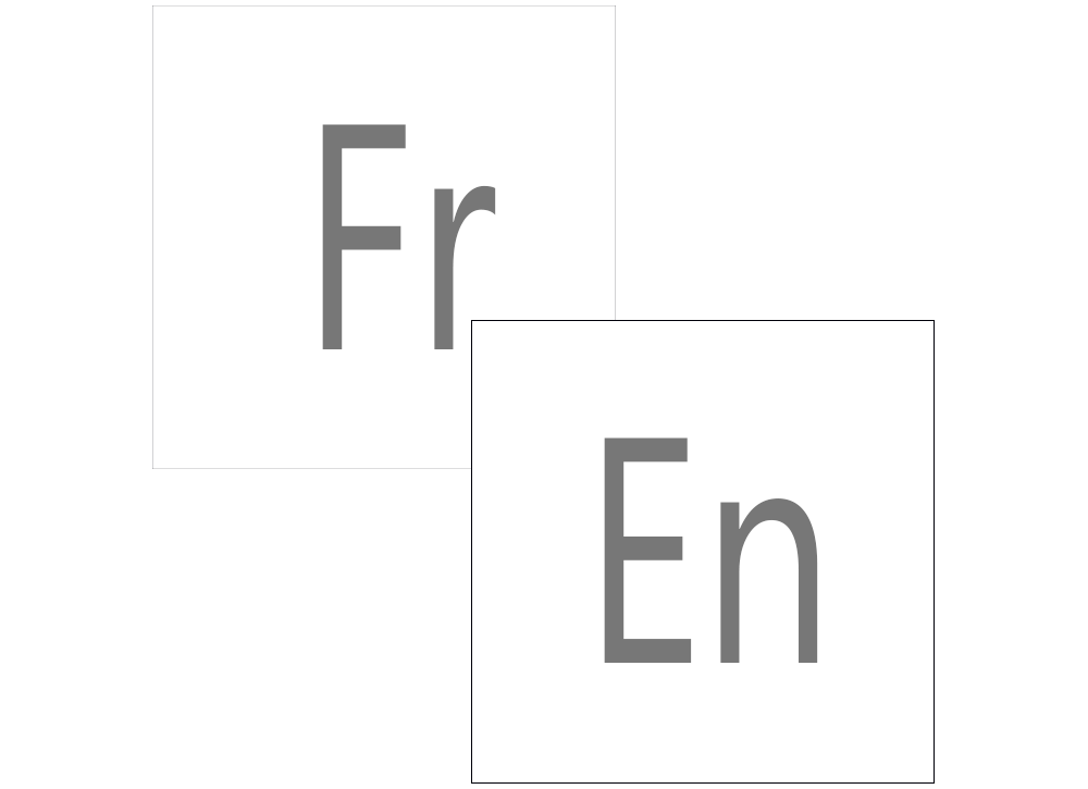 Icônes anglais français